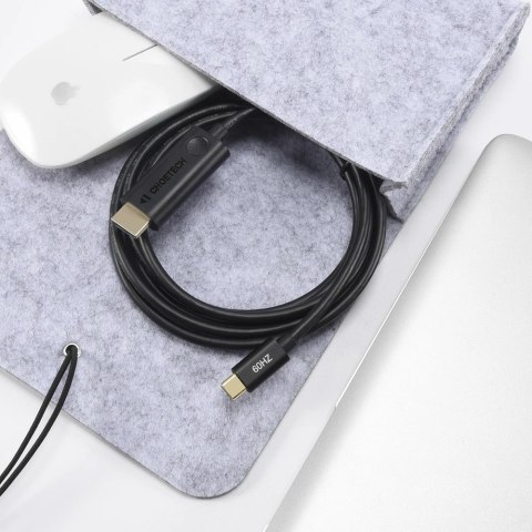 Kabel adapter przejściówka z USB Typ C - HDMI 2.0 4K 60Hz 1.8m czarny Kabel adapter przejściówka z USB Typ C - HDMI 2.0 4K 60Hz 1.8m czarny