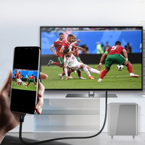 Kabel adapter przejściówka z USB Typ C - HDMI 2.0 4K 60Hz 1.8m czarny Kabel adapter przejściówka z USB Typ C - HDMI 2.0 4K 60Hz 1.8m czarny