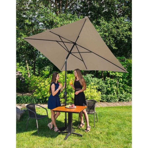 Parasol ogrodowy prostokątny uchylny z korbką 200 x 300 cm kremowy