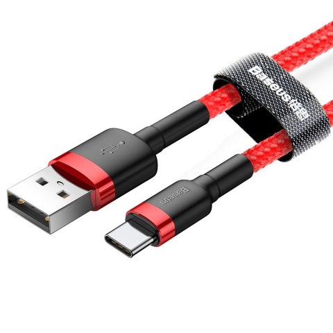 Wytrzymały elastyczny kabel przewód USB USB-C QC3.0 3A 0.5M czerwony Wytrzymały elastyczny kabel przewód USB USB-C QC3.0 3A 0.5M czerwony