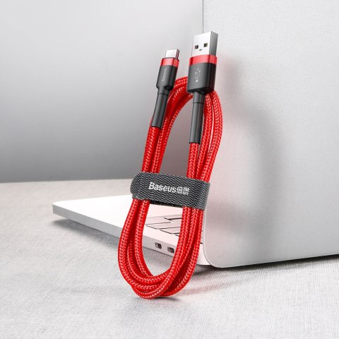 Wytrzymały elastyczny kabel przewód USB USB-C QC3.0 3A 0.5M czerwony Wytrzymały elastyczny kabel przewód USB USB-C QC3.0 3A 0.5M czerwony