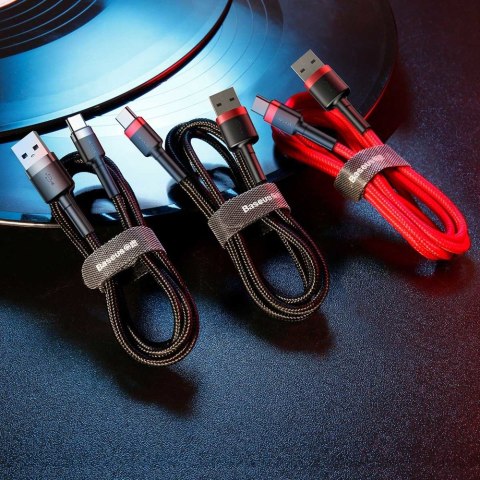 Wytrzymały elastyczny kabel przewód USB USB-C QC3.0 3A 0.5M czerwony Wytrzymały elastyczny kabel przewód USB USB-C QC3.0 3A 0.5M czerwony