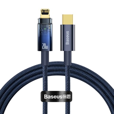 Explorer Series kabel przewód USB-C Iphone Lightning 20W 1m niebieski Explorer Series kabel przewód USB-C Iphone Lightning 20W 1m niebieski
