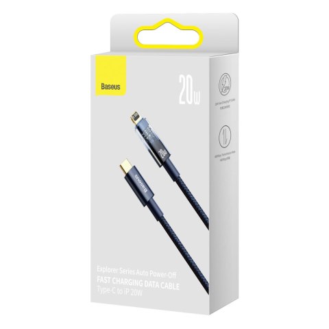 Explorer Series kabel przewód USB-C Iphone Lightning 20W 1m niebieski Explorer Series kabel przewód USB-C Iphone Lightning 20W 1m niebieski
