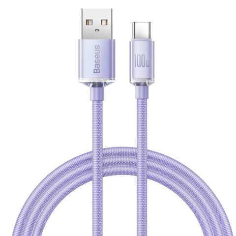 Kabel przewód do szybkiego ładowania i transferu danych USB USB-C 100W 1.2m fioletowy Kabel przewód do szybkiego ładowania i transferu danych USB USB-C 100W 1.2m fioletowy