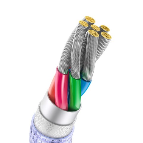 Kabel przewód do szybkiego ładowania i transferu danych USB USB-C 100W 1.2m fioletowy Kabel przewód do szybkiego ładowania i transferu danych USB USB-C 100W 1.2m fioletowy