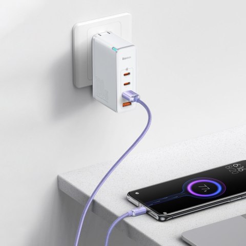 Kabel przewód do szybkiego ładowania i transferu danych USB USB-C 100W 1.2m fioletowy Kabel przewód do szybkiego ładowania i transferu danych USB USB-C 100W 1.2m fioletowy