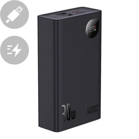 Powerbank z wyświetlaczem 20000mAh 30W 2xUSB 1xUSB-C Quick Charge SCP VOOC czarny Powerbank z wyświetlaczem 20000mAh 30W 2xUSB 1xUSB-C Quick Charge SCP VOOC czarny