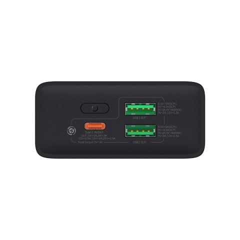 Powerbank z wyświetlaczem 20000mAh 30W 2xUSB 1xUSB-C Quick Charge SCP VOOC czarny Powerbank z wyświetlaczem 20000mAh 30W 2xUSB 1xUSB-C Quick Charge SCP VOOC czarny