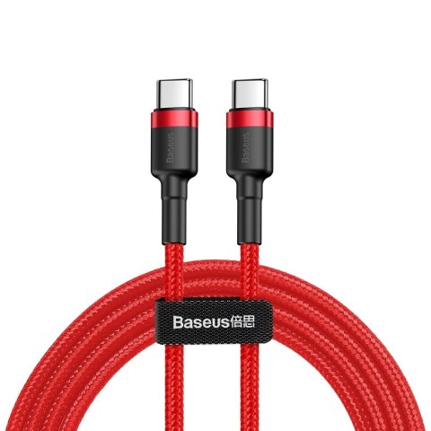 Wytrzymały kabel przewód w oplocie USB-C do USB-C QC3 1m - czerwony Wytrzymały kabel przewód w oplocie USB-C do USB-C QC3 1m - czerwony