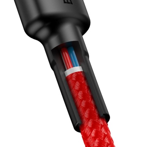 Wytrzymały kabel przewód w oplocie USB-C do USB-C QC3 1m - czerwony Wytrzymały kabel przewód w oplocie USB-C do USB-C QC3 1m - czerwony