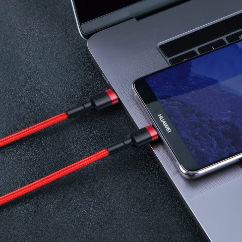 Wytrzymały kabel przewód w oplocie USB-C do USB-C QC3 1m - czerwony Wytrzymały kabel przewód w oplocie USB-C do USB-C QC3 1m - czerwony