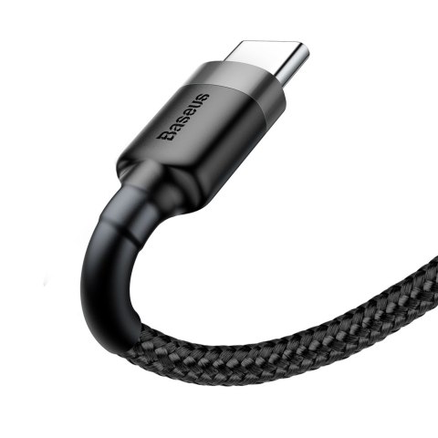 Wytrzymały kabel przewód w oplocie USB do USB-C QC3 0.5m - czarno-szary Wytrzymały kabel przewód w oplocie USB do USB-C QC3 0.5m - czarno-szary