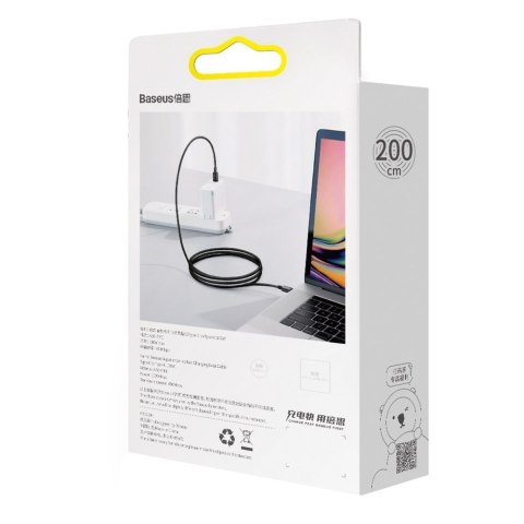 Kabel przewód Superior USB-C - USB-C szybkie ładowanie 100W 5A 2m - czarny Kabel przewód Superior USB-C - USB-C szybkie ładowanie 100W 5A 2m - czarny