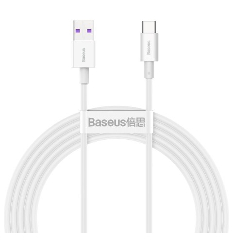 Kabel przewód Superior USB - USB-C 66W 6A 2m - biały Kabel przewód Superior USB - USB-C 66W 6A 2m - biały