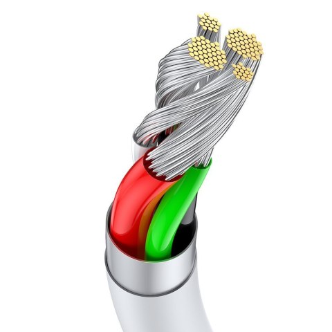 Kabel przewód Superior USB - USB-C 66W 6A 2m - biały Kabel przewód Superior USB - USB-C 66W 6A 2m - biały