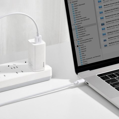 Kabel przewód Superior USB - USB-C 66W 6A 2m - biały Kabel przewód Superior USB - USB-C 66W 6A 2m - biały
