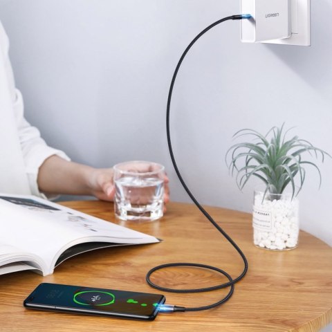 Kabel przewód USB-C - USB-C Power Delivery Quick Charge 1m - szary Kabel przewód USB-C - USB-C Power Delivery Quick Charge 1m - szary