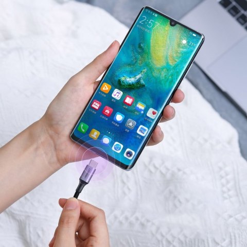 Kabel przewód USB-C - USB-C Power Delivery Quick Charge 1m - szary Kabel przewód USB-C - USB-C Power Delivery Quick Charge 1m - szary
