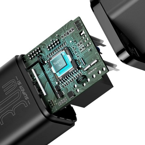 Super Si 1C szybka ładowarka USB-C 30W Power Delivery Quick Charge czarny Super Si 1C szybka ładowarka USB-C 30W Power Delivery Quick Charge czarny