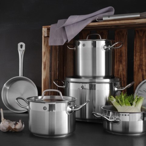 Garnek wysoki Profi Line z pokrywką dno Sandwich 16 l śr. 280 x 260 h - Hendi 832509 Garnek wysoki Profi Line z pokrywką dno Sandwich 16 l śr. 280 x 260 h - Hendi 832509