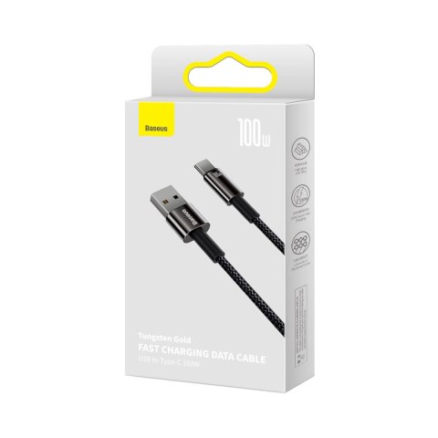 Mocny przewód kabel Tungsten Gold USB - USB-C 480Mb/s 100W 2m czarny Mocny przewód kabel Tungsten Gold USB - USB-C 480Mb/s 100W 2m czarny