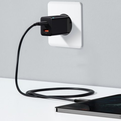 Szybka ładowarka sieciowa USB USB-C 30W PD QC Super Si Pro czarny Szybka ładowarka sieciowa USB USB-C 30W PD QC Super Si Pro czarny