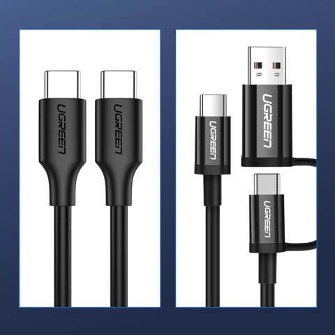 Kabel przewód USB-C do ładowania i transferu danych 3A 1.5m czarny Kabel przewód USB-C do ładowania i transferu danych 3A 1.5m czarny