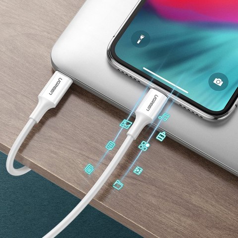 Kabel przewód do iPhone MFi USB-C - Lightning 20W 3A 1m biały Kabel przewód do iPhone MFi USB-C - Lightning 20W 3A 1m biały