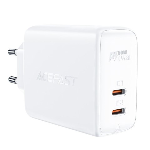 Ładowarka sieciowa A29 GaN dwa porty USB-C PD 50W biały Ładowarka sieciowa A29 GaN dwa porty USB-C PD 50W biały
