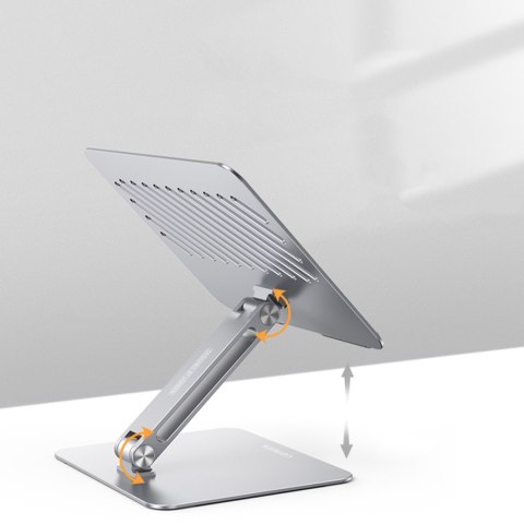 Stojak składana podstawka pod laptopa tablet do pracy na stojąco srebrny Stojak składana podstawka pod laptopa tablet do pracy na stojąco srebrny