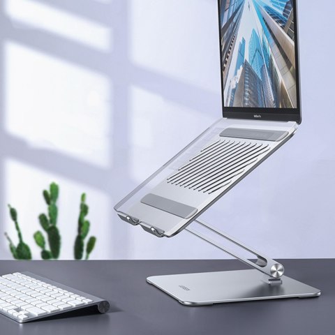 Stojak składana podstawka pod laptopa tablet do pracy na stojąco srebrny Stojak składana podstawka pod laptopa tablet do pracy na stojąco srebrny