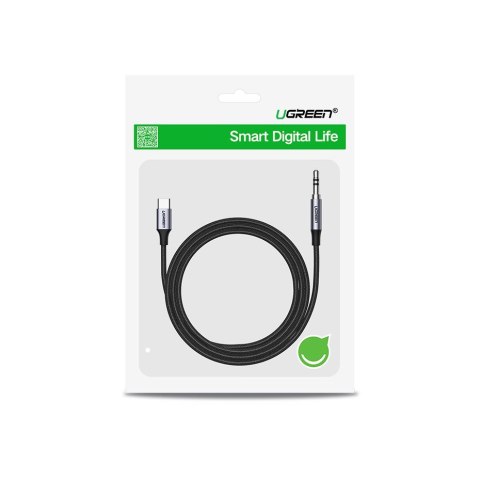 Kabel audio stereo AUX 3.5 mm mini jack - USB-C do telefonu tabletu 1m czarny Kabel audio stereo AUX 3.5 mm mini jack - USB-C do telefonu tabletu 1m czarny