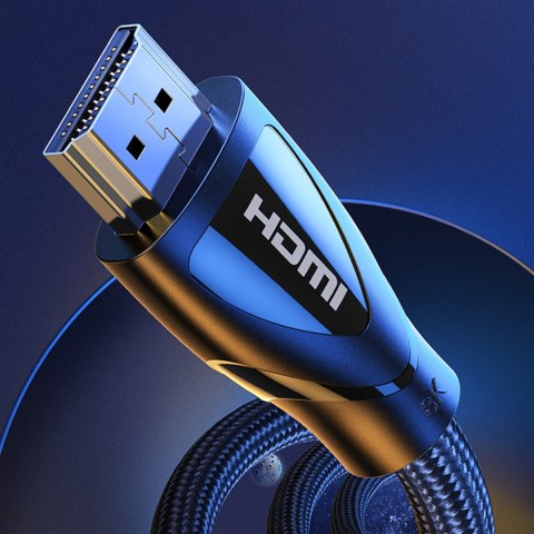 Kabel przewód HDMI 2.1 8K 60Hz 1.5m w oplocie bawełnianym czarny Kabel przewód HDMI 2.1 8K 60Hz 1.5m w oplocie bawełnianym czarny
