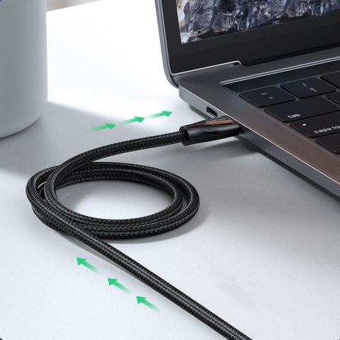 Kabel przewód HDMI 2.1 8K 60Hz 1.5m w oplocie bawełnianym czarny Kabel przewód HDMI 2.1 8K 60Hz 1.5m w oplocie bawełnianym czarny