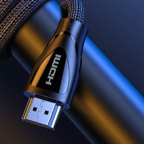 Kabel przewód HDMI 2.1 8K 60Hz 1.5m w oplocie bawełnianym czarny Kabel przewód HDMI 2.1 8K 60Hz 1.5m w oplocie bawełnianym czarny
