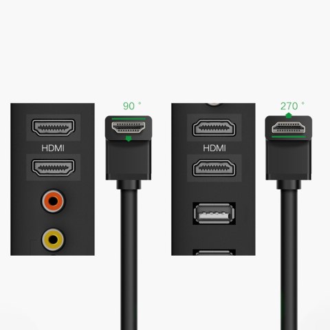 Kabel przewód HDMI 4K z wtyczką kątową 2m czarny Kabel przewód HDMI 4K z wtyczką kątową 2m czarny