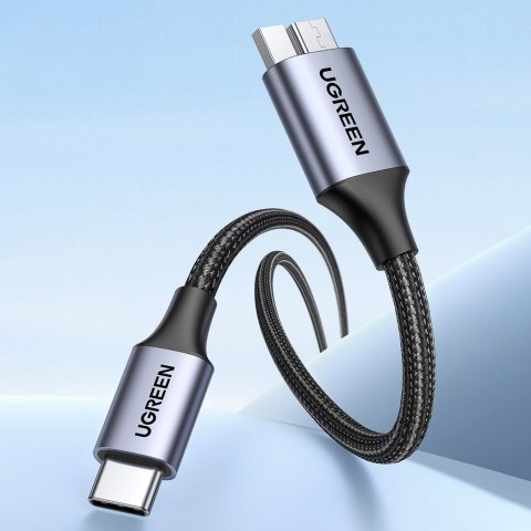 Kabel przewód USB-C - micro USB-B 3.0 3A 0.5m szary Kabel przewód USB-C - micro USB-B 3.0 3A 0.5m szary