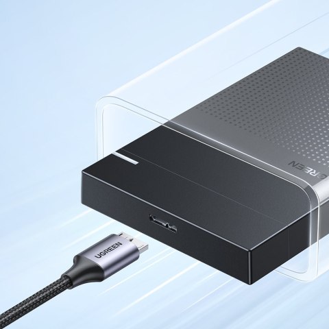 Kabel przewód USB-C - micro USB-B 3.0 3A 0.5m szary Kabel przewód USB-C - micro USB-B 3.0 3A 0.5m szary