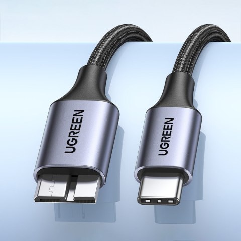 Kabel przewód USB-C - micro USB-B 3.0 3A 0.5m szary Kabel przewód USB-C - micro USB-B 3.0 3A 0.5m szary