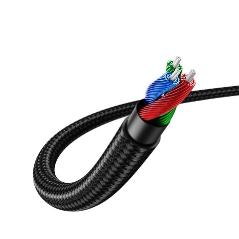 Kabel przewód kątowy audio 2x mini jack 3.5mm 0.5m niebieski Kabel przewód kątowy audio 2x mini jack 3.5mm 0.5m niebieski