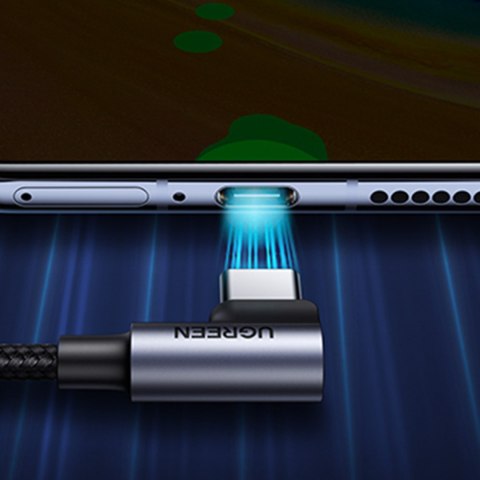 Kabel przewód kątowy USB-C - USB 2.0 480Mb/s 3A 3m czarny Kabel przewód kątowy USB-C - USB 2.0 480Mb/s 3A 3m czarny
