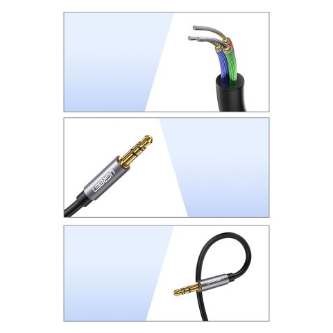 Przedłużacz adapter kabla słuchawek audio AUX mini jack 3.5 mm 2m niebieski Przedłużacz adapter kabla słuchawek audio AUX mini jack 3.5 mm 2m niebieski