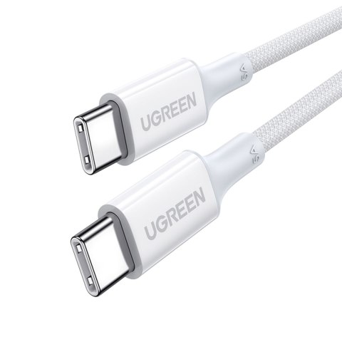Kabel przewód USB-C w oplocie PD 100W 5A 480Mb/s 1m biały Kabel przewód USB-C w oplocie PD 100W 5A 480Mb/s 1m biały