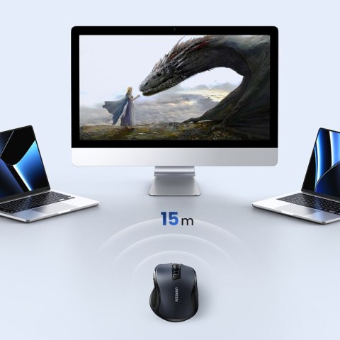 Optyczna mysz myszka bezprzewodowa USB 2.4GHz / Bluetooth 5.0 4000 DPI czarny Optyczna mysz myszka bezprzewodowa USB 2.4GHz / Bluetooth 5.0 4000 DPI czarny