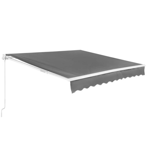 Markiza balkonowa tarasowa zwijana ręcznie 300 x 250 cm - szara Markiza balkonowa tarasowa zwijana ręcznie 300 x 250 cm - szara