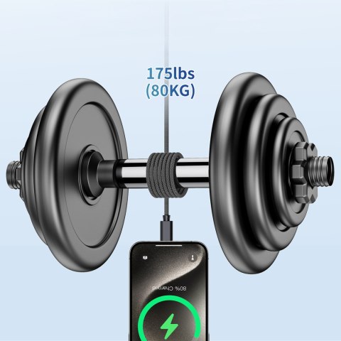 Kabel przewód USB-C 100W PD z organizerem magnetycznym 1.2m - czarny Kabel przewód USB-C 100W PD z organizerem magnetycznym 1.2m - czarny