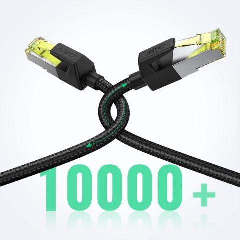 Kabel sieciowy patchcord w oplocie Ethernet RJ45 Cat 7 10Gbps 1m - czarny Kabel sieciowy patchcord w oplocie Ethernet RJ45 Cat 7 10Gbps 1m - czarny