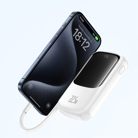 Power bank 10000mAh Qpow Pro+ 22.5W USB-C - biały Power bank 10000mAh Qpow Pro+ 22.5W USB-C - biały