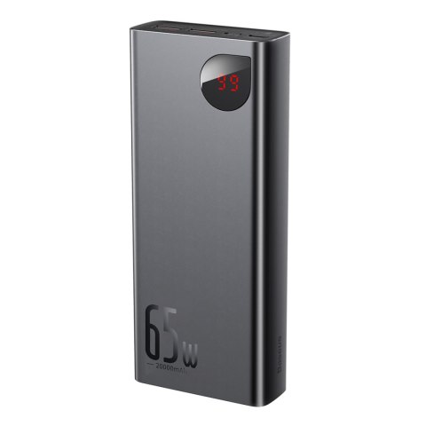 Powerbank 20000mAh Adaman Metal 65W z kablem USB-C 60W 50cm - czarny Powerbank 20000mAh Adaman Metal 65W z kablem USB-C 60W 50cm - czarny